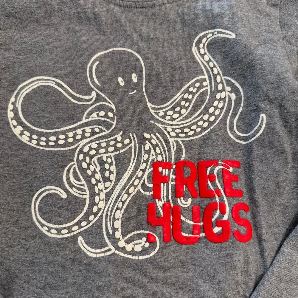 Gymboree boys‎ free hugs octopus Valentine's Day shirt 4T